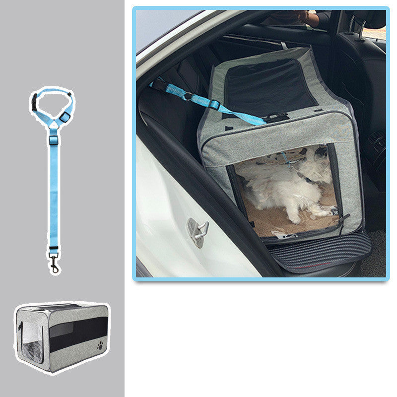 Portable Pet Travel Carrier Bag – Foldable Fabric with Safety Zippers