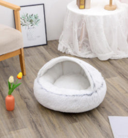 2-in-1 Pet Bed β Warm Plush Round House for Dogs & Cats πΎποΈ