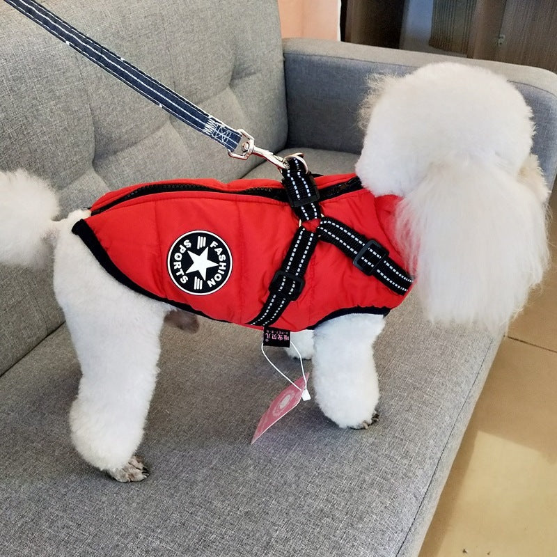 Waterproof Winter Dog Coat – Warm Jacket with Harness for Small & Large Dogs 🐶❄️