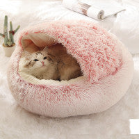 2-in-1 Pet Bed β Warm Plush Round House for Dogs & Cats πΎποΈ