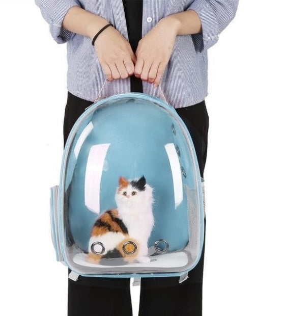 Transparent Pet Backpack – Space Capsule Carrier for Cats & Small Dogs