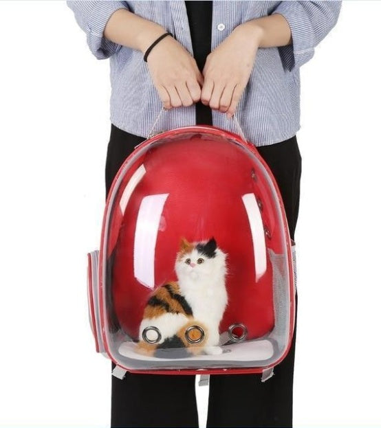 Transparent Pet Backpack – Space Capsule Carrier for Cats & Small Dogs