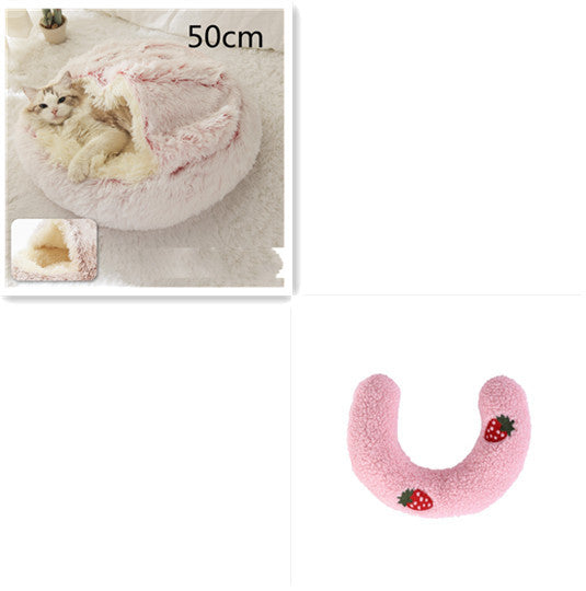 2-in-1 Pet Bed β Warm Plush Round House for Dogs & Cats πΎποΈ