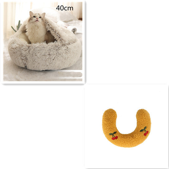 2-in-1 Pet Bed β Warm Plush Round House for Dogs & Cats πΎποΈ