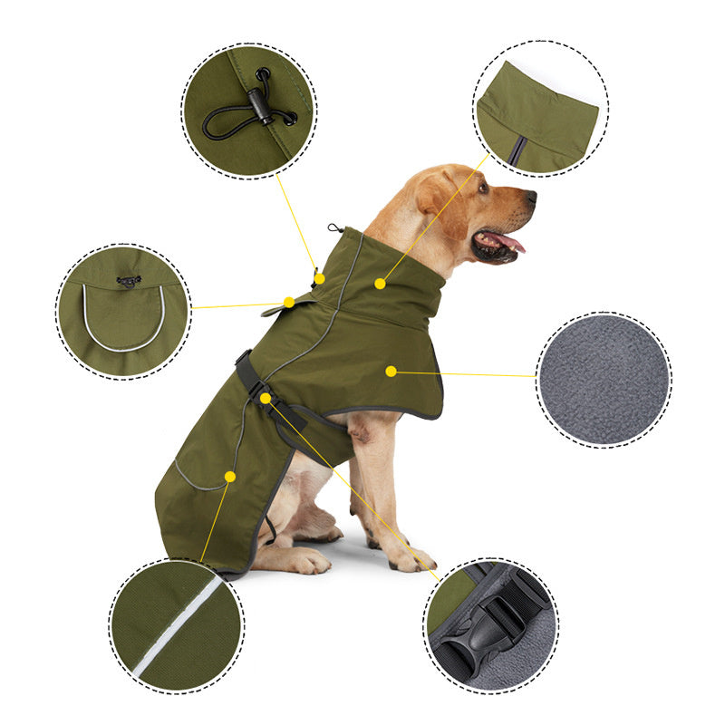 Winter Dog Coat – Snowproof Warm Jacket for Medium & Large Dogs 🐾❄️