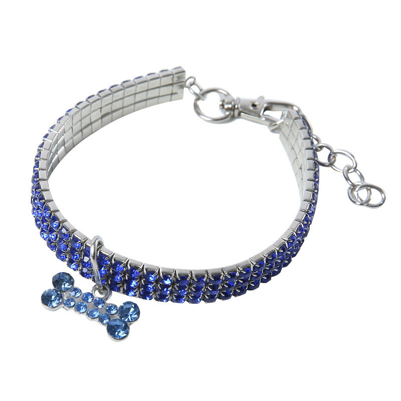 Rhinestone Bling Dog Collar & Leash – Crystal Sparkle for Small Pets
