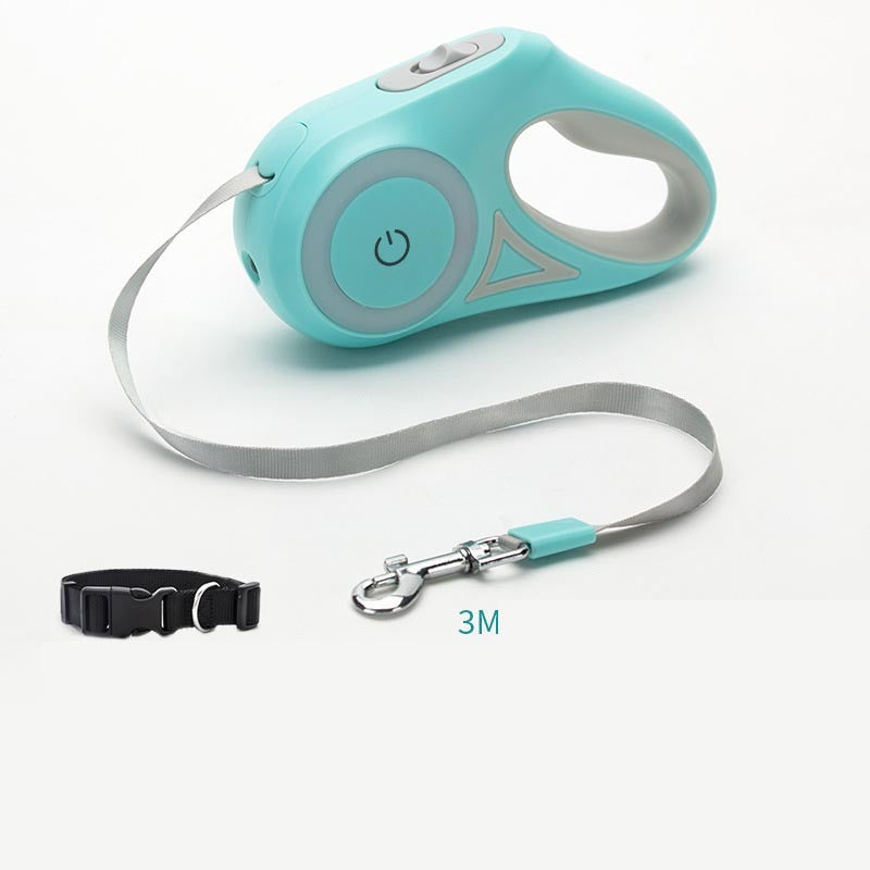 Retractable Dog Leash with Collar Set – 3m / 5m | Strong & Tangle-Free
