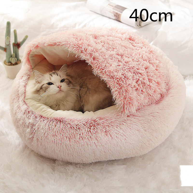 2-in-1 Pet Bed β Warm Plush Round House for Dogs & Cats πΎποΈ