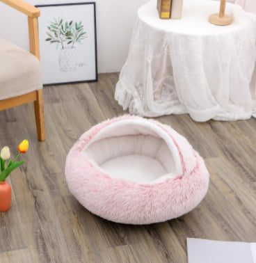 2-in-1 Pet Bed β Warm Plush Round House for Dogs & Cats πΎποΈ