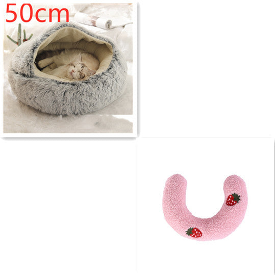 2-in-1 Pet Bed β Warm Plush Round House for Dogs & Cats πΎποΈ