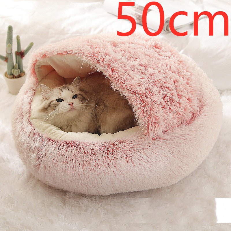 2-in-1 Pet Bed β Warm Plush Round House for Dogs & Cats πΎποΈ