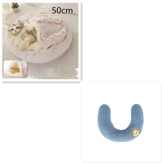 2-in-1 Pet Bed β Warm Plush Round House for Dogs & Cats πΎποΈ