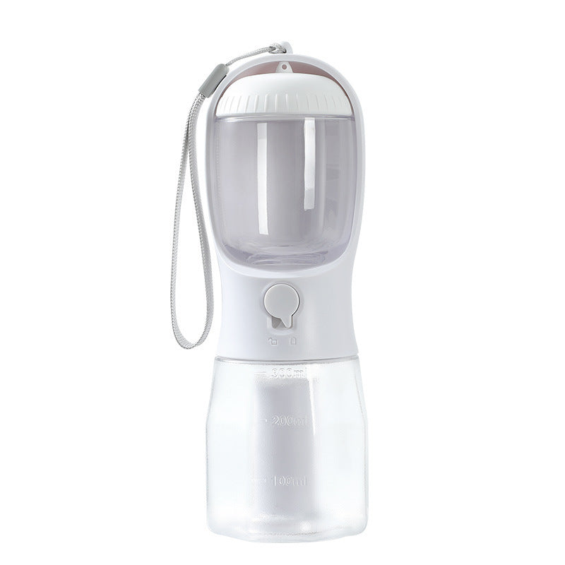 3-in-1 Dog Water Bottle – Portable Pet Cup with Food Box & Waste Bag Dispenser