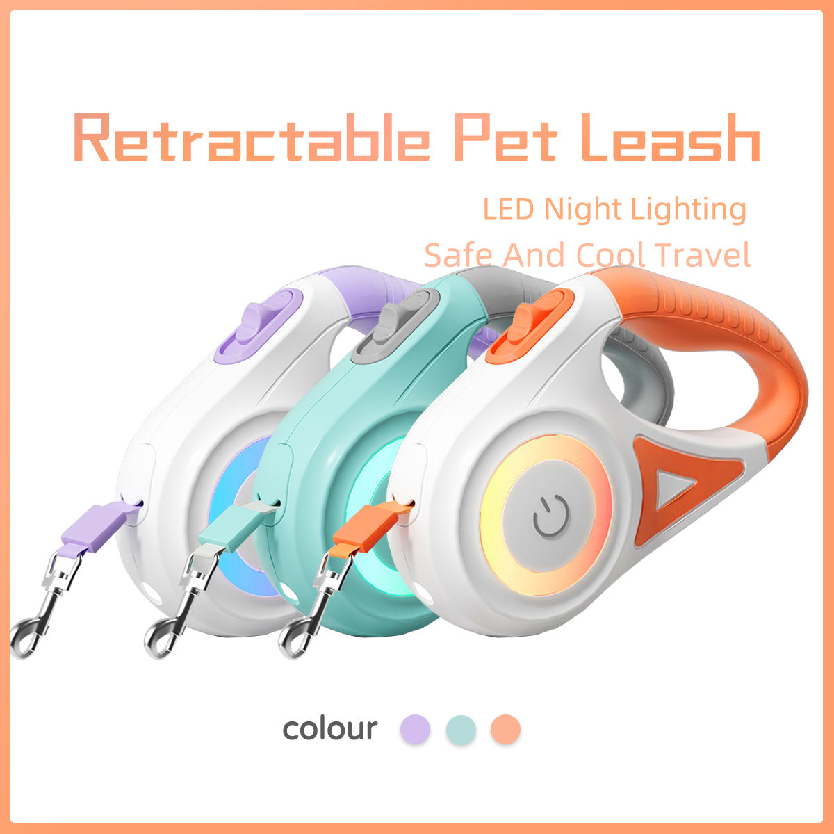 Retractable Dog Leash with Collar Set – 3m / 5m | Strong & Tangle-Free