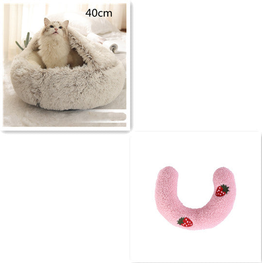 2-in-1 Pet Bed β Warm Plush Round House for Dogs & Cats πΎποΈ