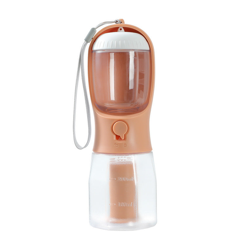 3-in-1 Dog Water Bottle – Portable Pet Cup with Food Box & Waste Bag Dispenser