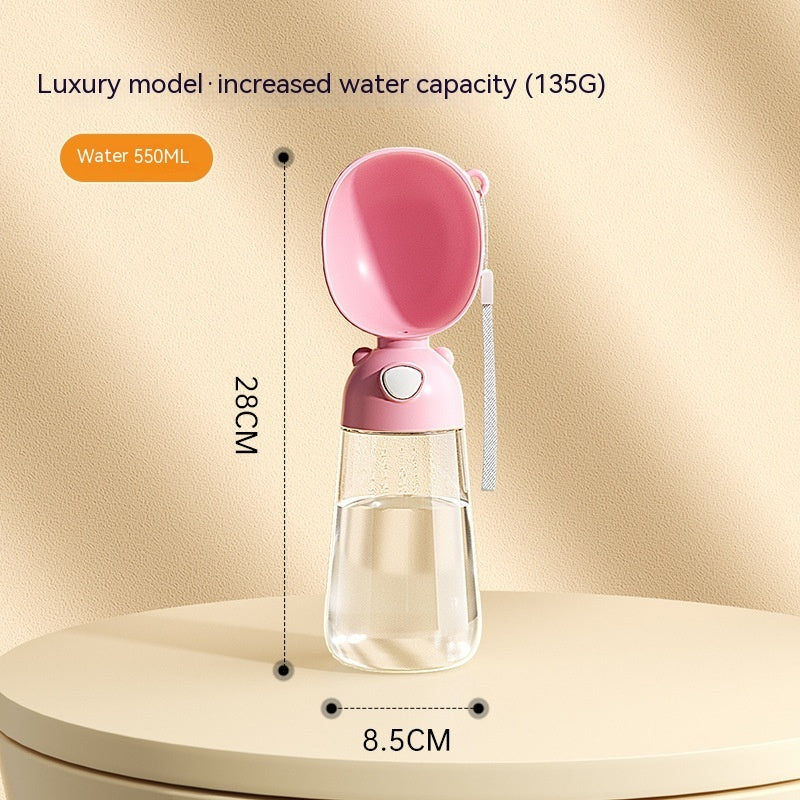Portable Dog Water Bottle – 2-in-1 Pet Food & Water Dispenser for Travel