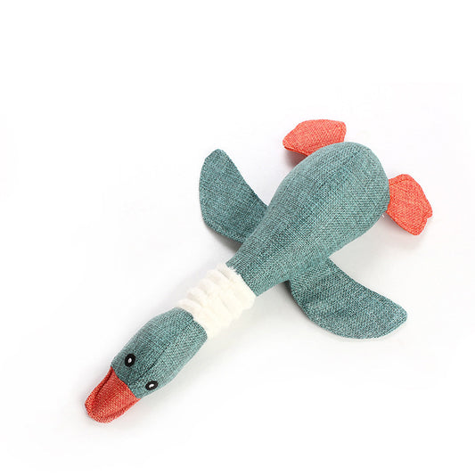 Plush Duck Dog Toy – Squeaky Chew Toy for Pets 🦆🐾