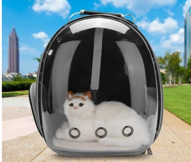 Transparent Pet Backpack – Space Capsule Carrier for Cats & Small Dogs