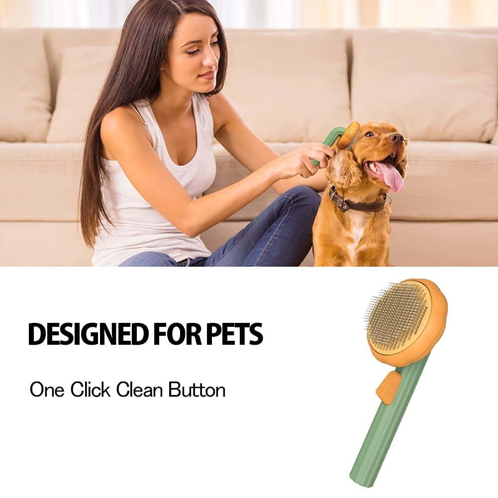 Pet Grooming Brush – Self-Cleaning Slicker for Dogs & Cats