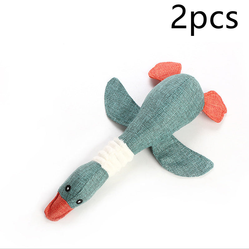 Plush Duck Dog Toy – Squeaky Chew Toy for Pets 🦆🐾