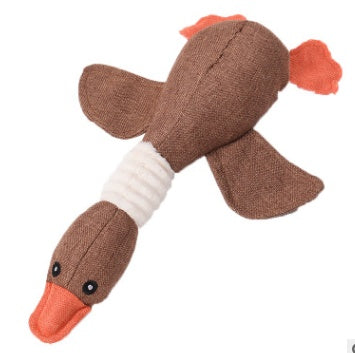 Plush Duck Dog Toy – Squeaky Chew Toy for Pets 🦆🐾