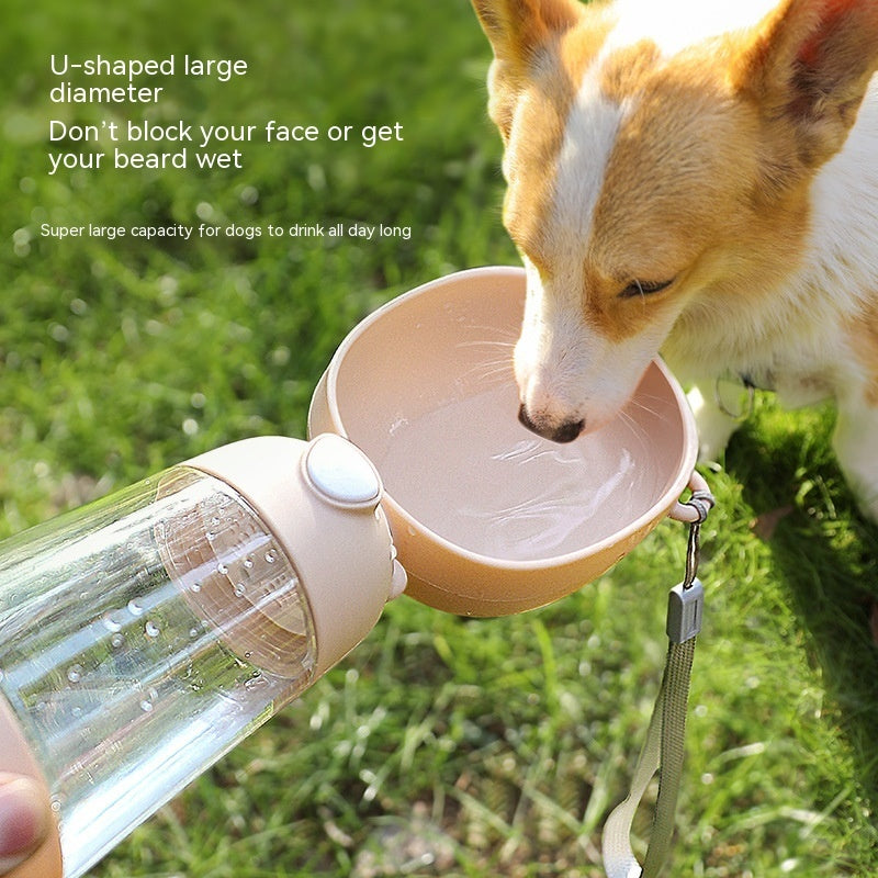 Portable Dog Water Bottle – 2-in-1 Pet Food & Water Dispenser for Travel