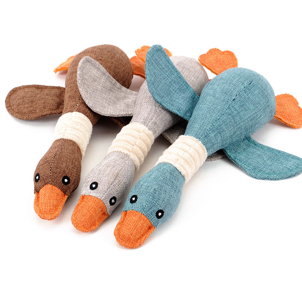 Plush Duck Dog Toy – Squeaky Chew Toy for Pets 🦆🐾