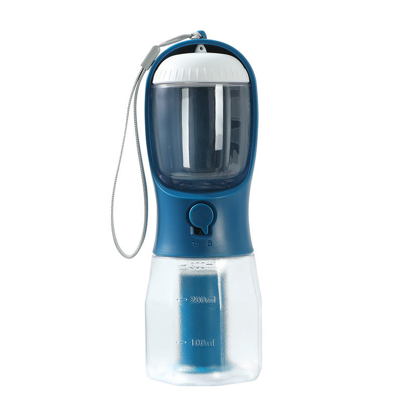 3-in-1 Dog Water Bottle – Portable Pet Cup with Food Box & Waste Bag Dispenser