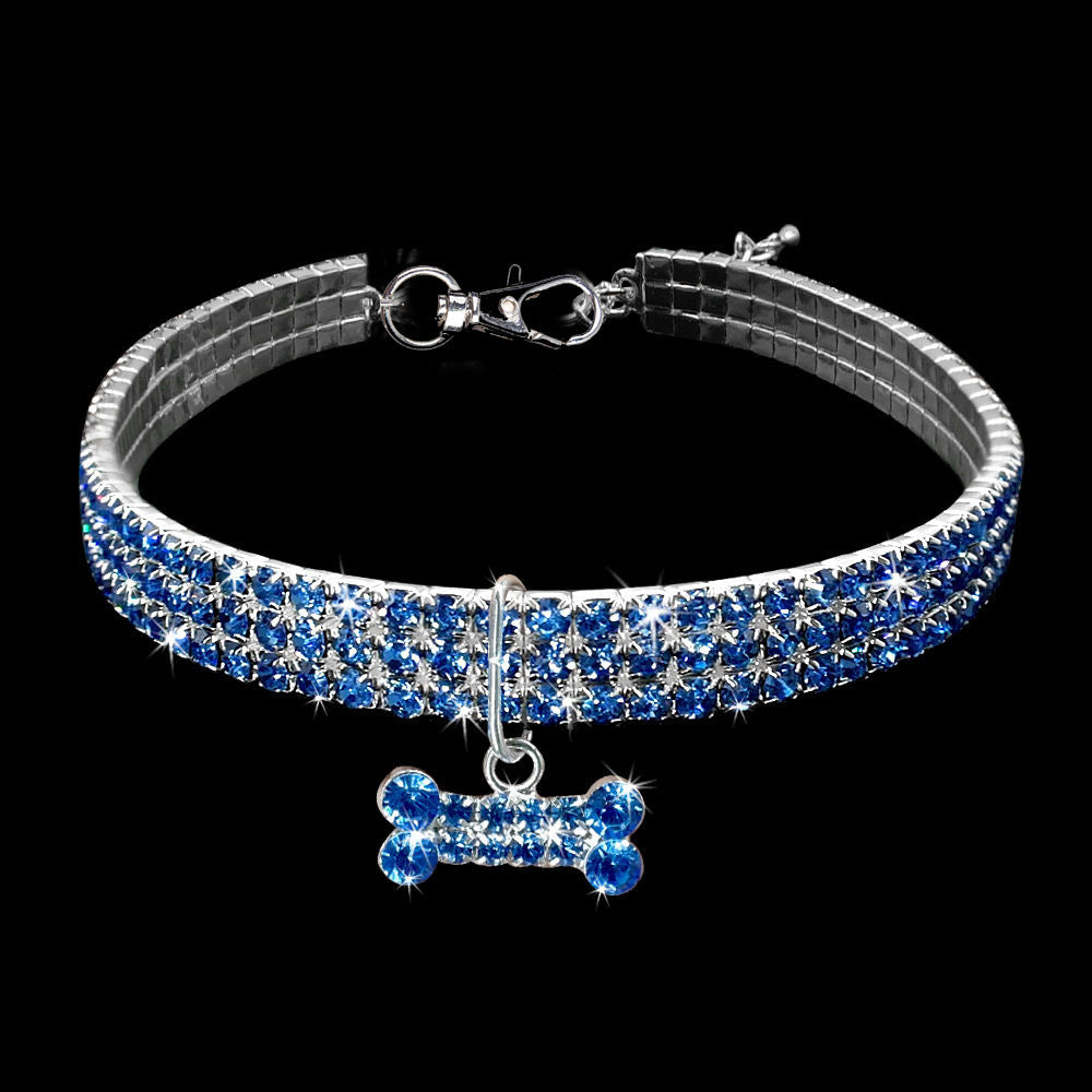 Rhinestone Bling Dog Collar & Leash – Crystal Sparkle for Small Pets