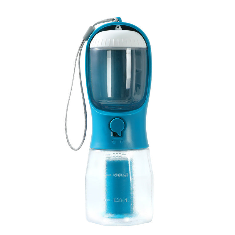 3-in-1 Dog Water Bottle – Portable Pet Cup with Food Box & Waste Bag Dispenser