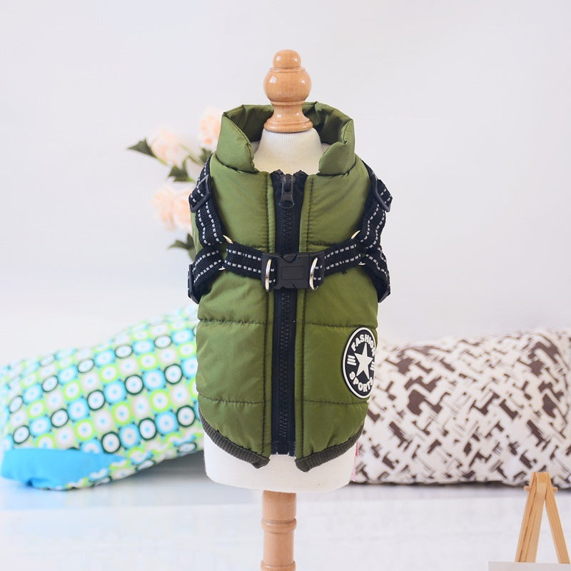Waterproof Winter Dog Coat – Warm Jacket with Harness for Small & Large Dogs 🐶❄️