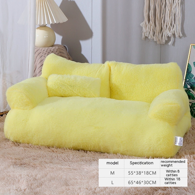 Luxury Plush Cat Bed – Warm Sofa Nest for Cats & Small Dogs 🐾🛋️