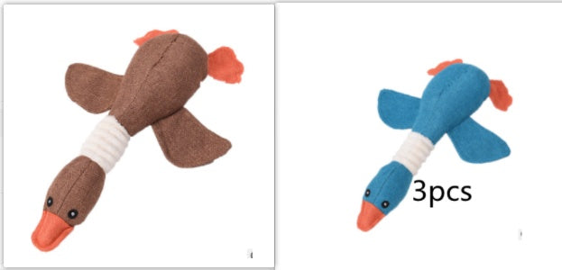 Plush Duck Dog Toy – Squeaky Chew Toy for Pets 🦆🐾