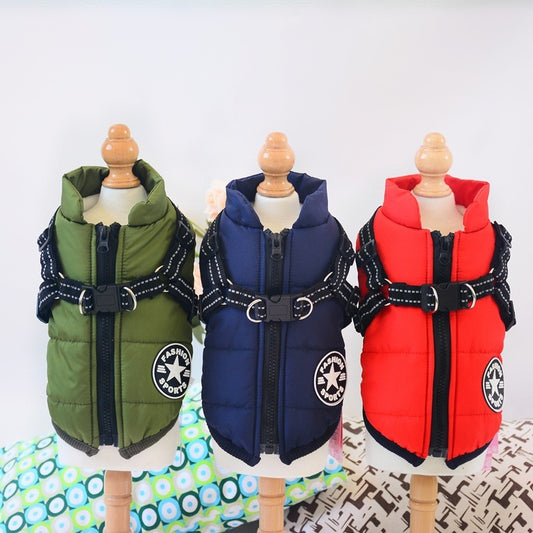 Waterproof Winter Dog Coat – Warm Jacket with Harness for Small & Large Dogs 🐶❄️