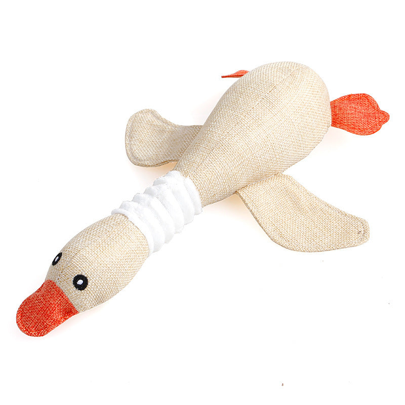 Plush Duck Dog Toy – Squeaky Chew Toy for Pets 🦆🐾