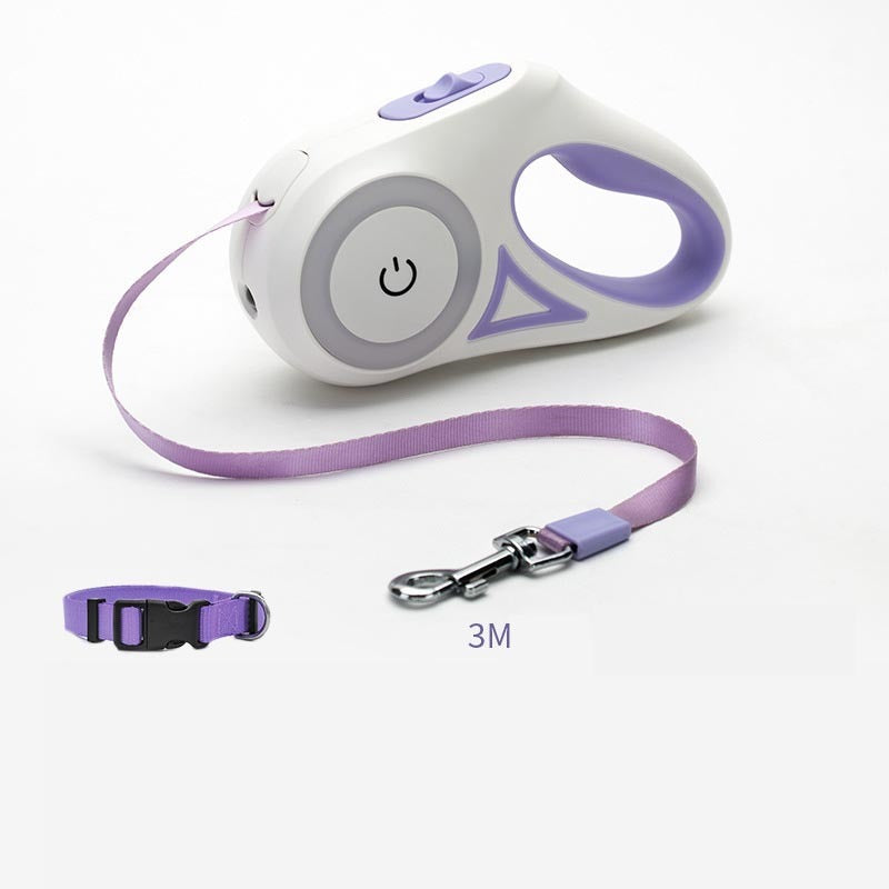 Retractable Dog Leash with Collar Set – 3m / 5m | Strong & Tangle-Free
