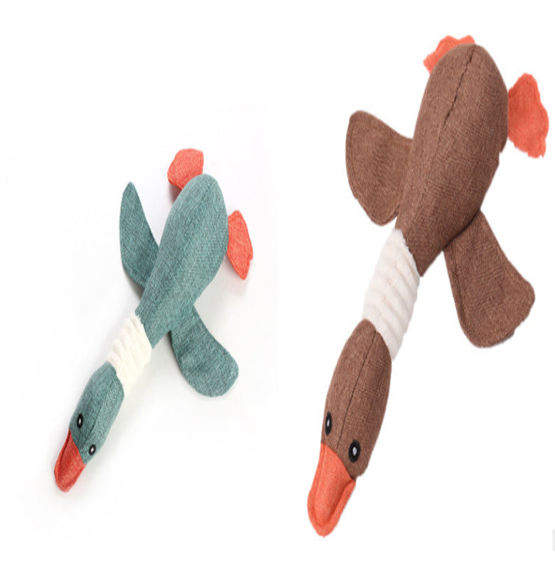 Plush Duck Dog Toy – Squeaky Chew Toy for Pets 🦆🐾