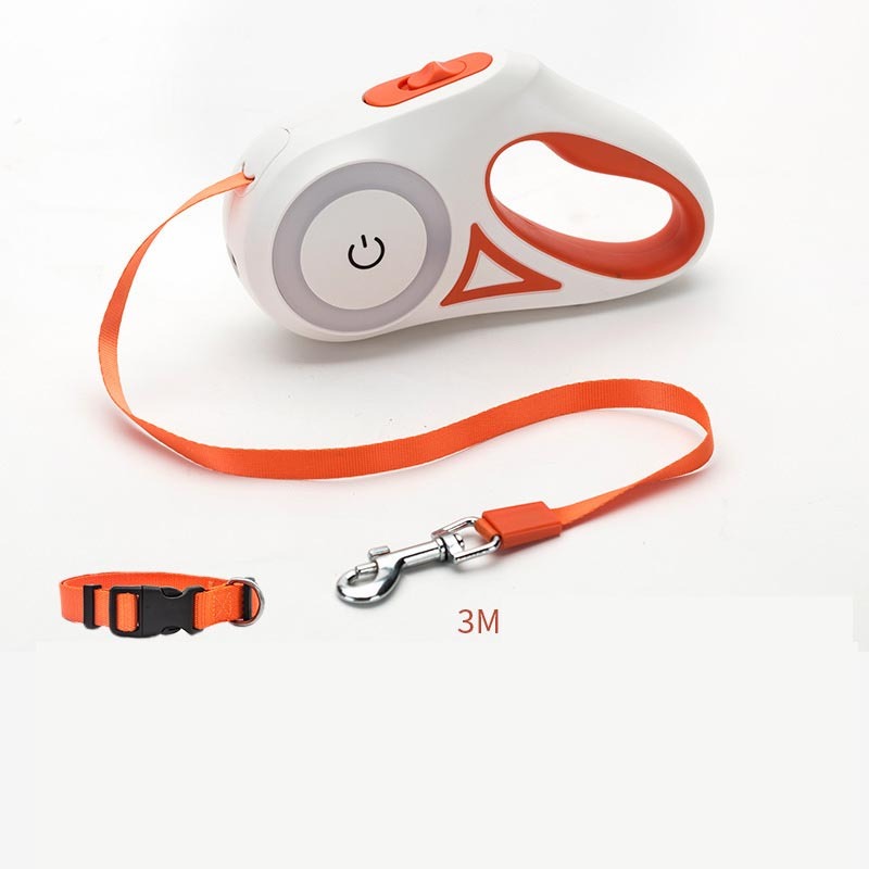 Retractable Dog Leash with Collar Set – 3m / 5m | Strong & Tangle-Free