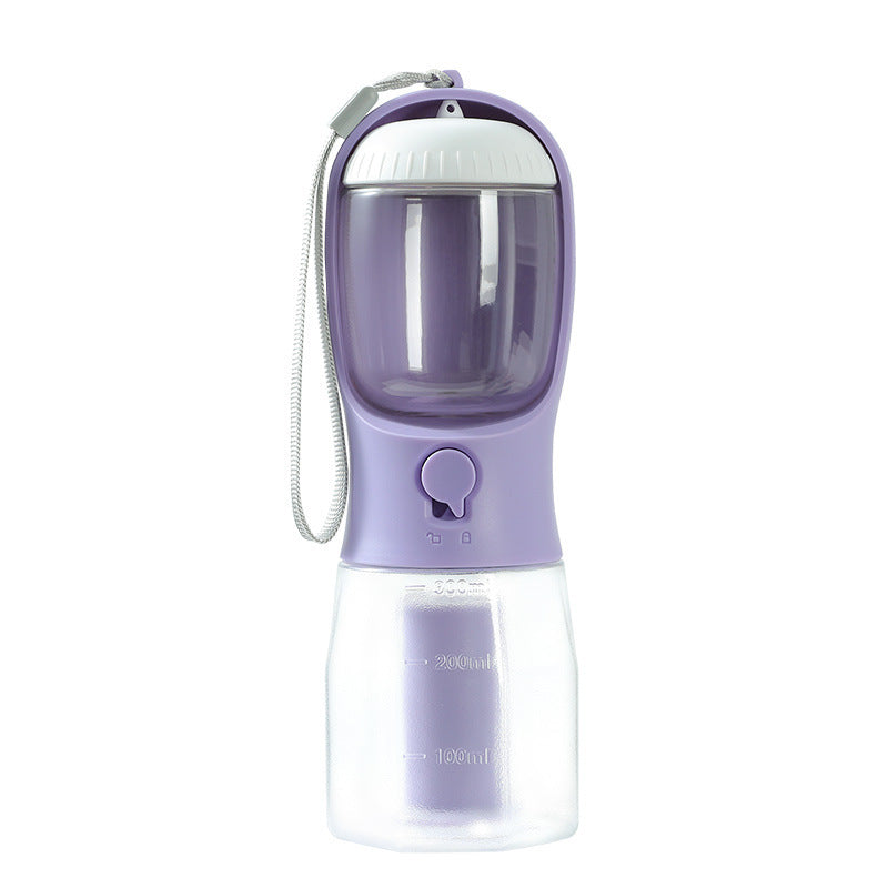 3-in-1 Dog Water Bottle – Portable Pet Cup with Food Box & Waste Bag Dispenser