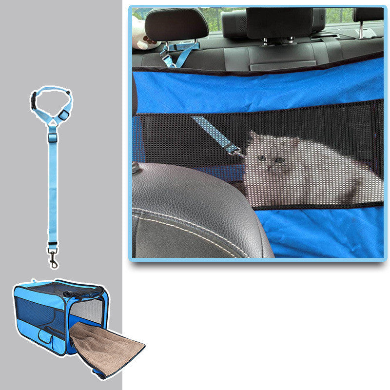 Portable Pet Travel Carrier Bag – Foldable Fabric with Safety Zippers