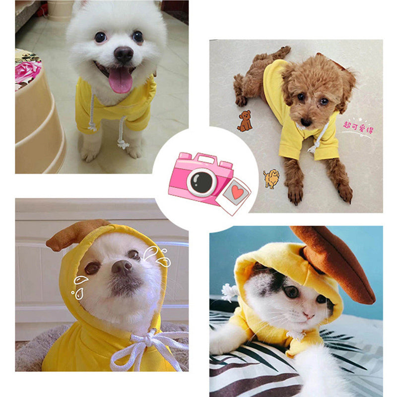 Cute Fruit Dog Hoodie – Warm Fleece Outfit for Small Dogs & Cats 🍓🍊🐾