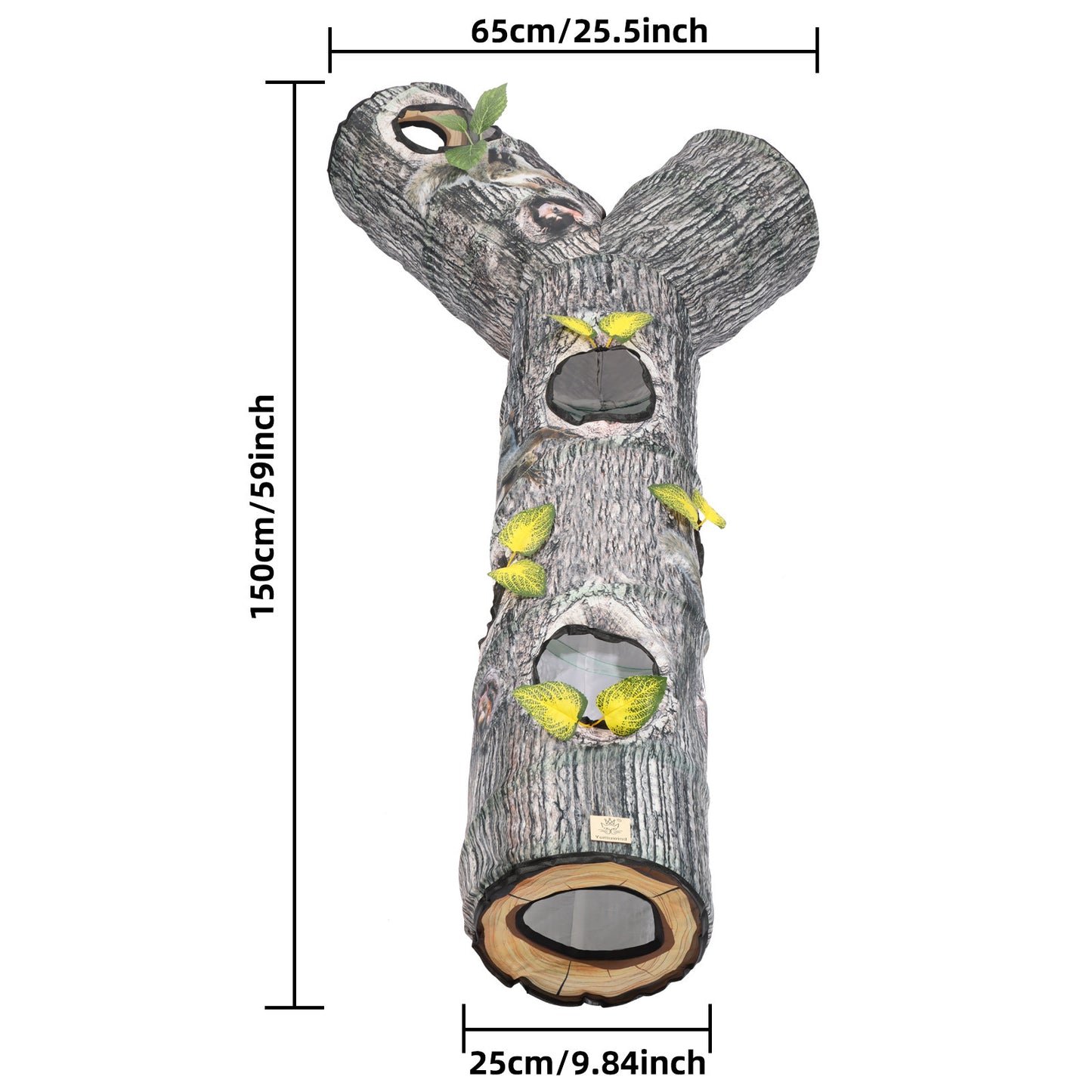 Cat Tunnel Toy – Foldable Pet Play Tube with Tree Pattern