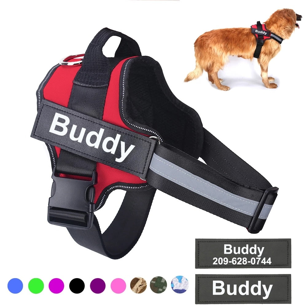 No-Pull Reflective Dog Harness – Adjustable & Personalized Vest