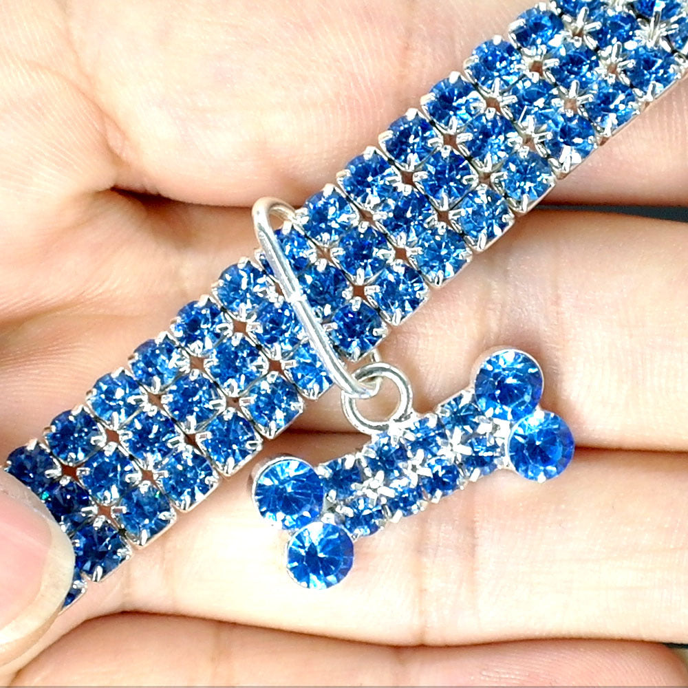 Rhinestone Bling Dog Collar & Leash – Crystal Sparkle for Small Pets