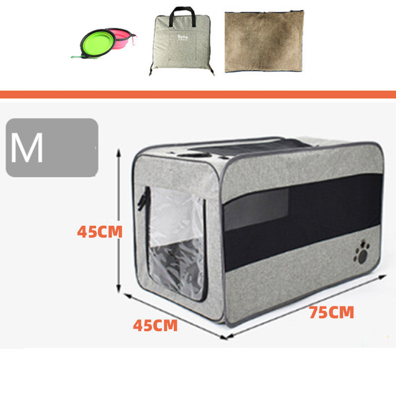Portable Pet Travel Carrier Bag – Foldable Fabric with Safety Zippers