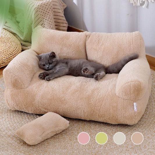 Luxury Plush Cat Bed – Warm Sofa Nest for Cats & Small Dogs 🐾🛋️