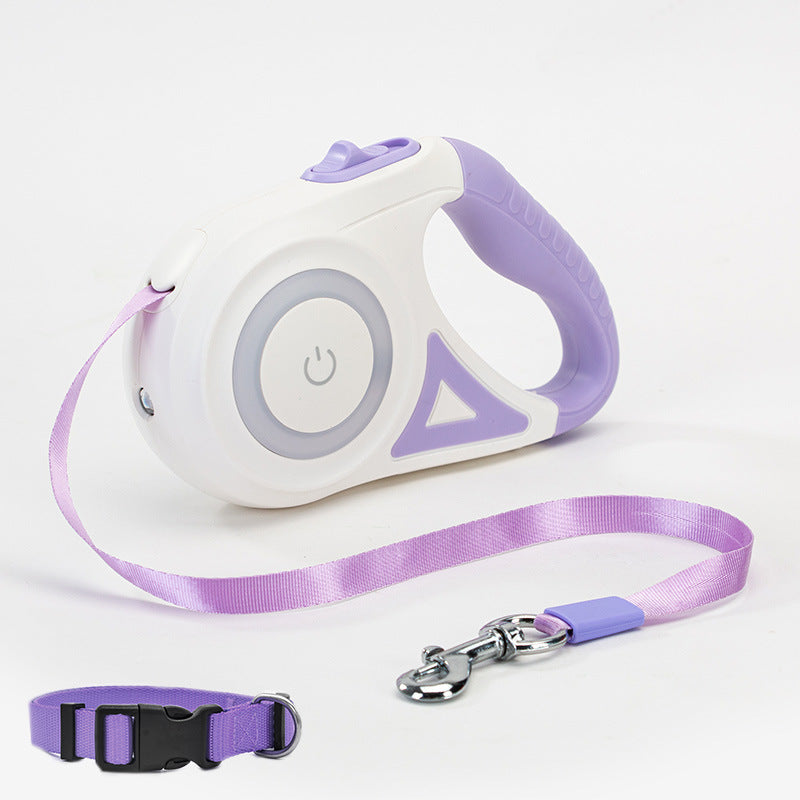 Retractable Dog Leash with Collar Set – 3m / 5m | Strong & Tangle-Free
