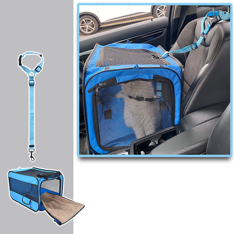 Portable Pet Travel Carrier Bag – Foldable Fabric with Safety Zippers