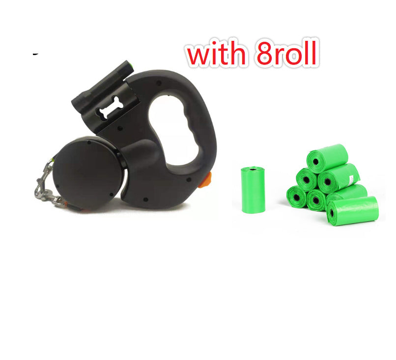 Dual Retractable Dog Leash with Lights – No-Tangle 360° for Small Dogs